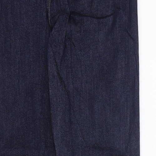 Marks and Spencer Womens Blue Cotton Skinny Jeans Size 10 L28 in Regular Zip