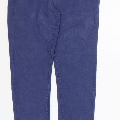 Marks and Spencer Womens Blue Cotton Skinny Jeans Size 8 L28 in Regular Zip