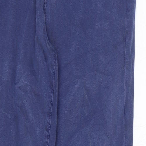 Marks and Spencer Womens Blue Cotton Skinny Jeans Size 8 L28 in Regular Zip