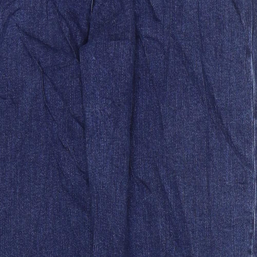 Marks and Spencer Womens Blue Cotton Boyfriend Jeans Size 12 L27 in Regular Zip