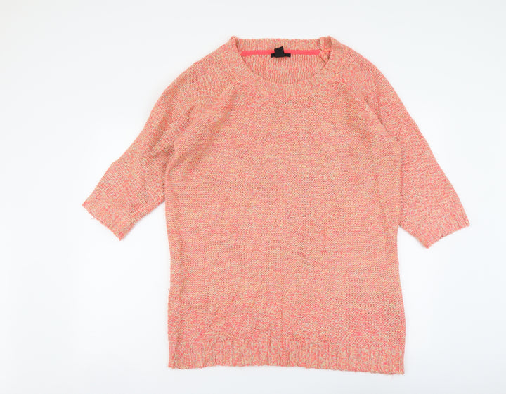 H&M Womens Pink Round Neck Acrylic Tunic Jumper Size S