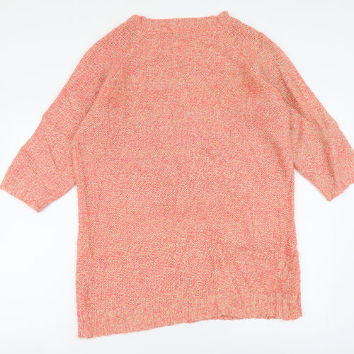 H&M Womens Pink Round Neck Acrylic Tunic Jumper Size S
