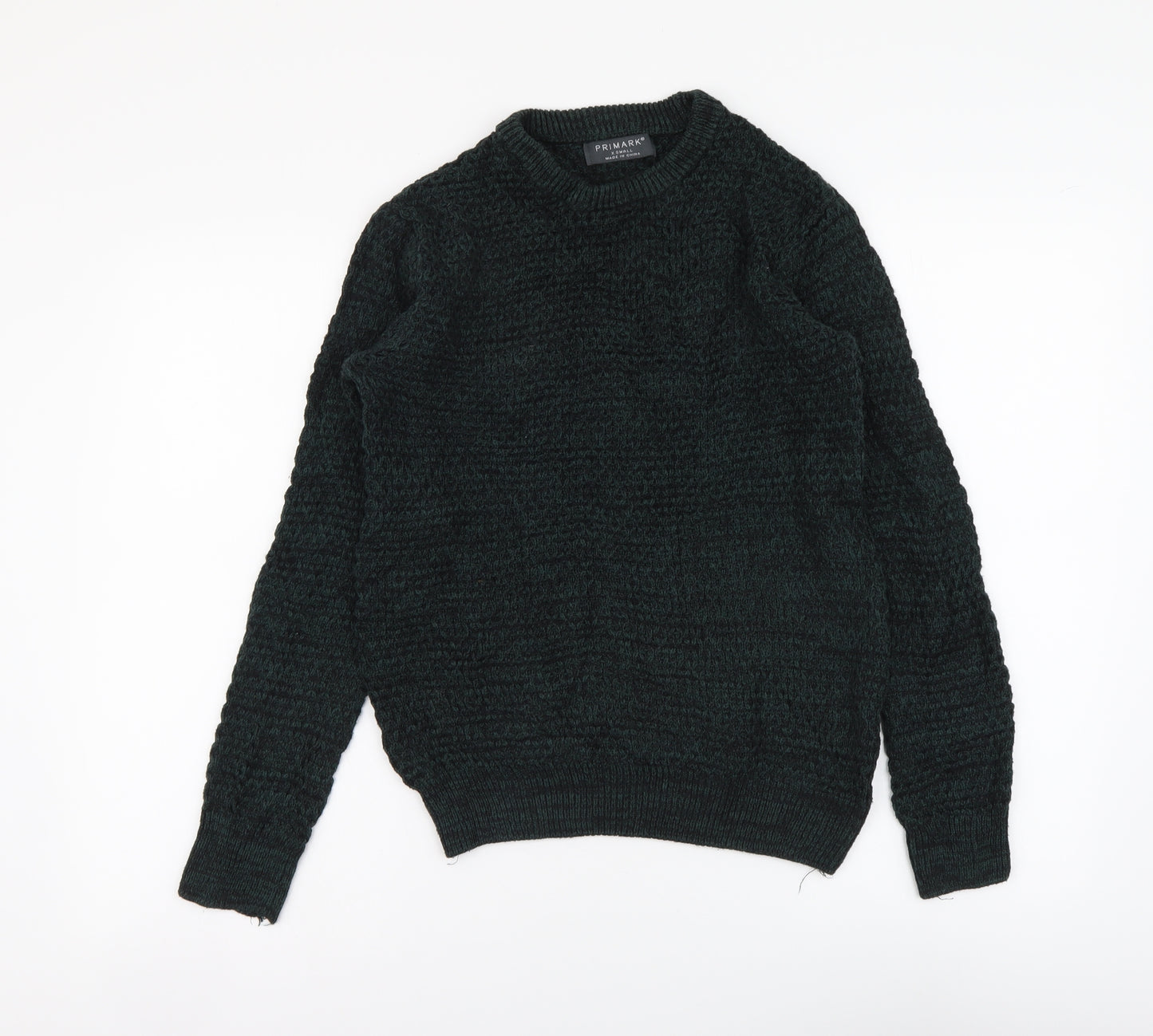 Primark Womens Green Round Neck Acrylic Pullover Jumper Size XS
