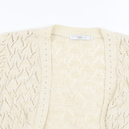 New Look Womens Beige V-Neck Cotton Shrug Jumper Size 10