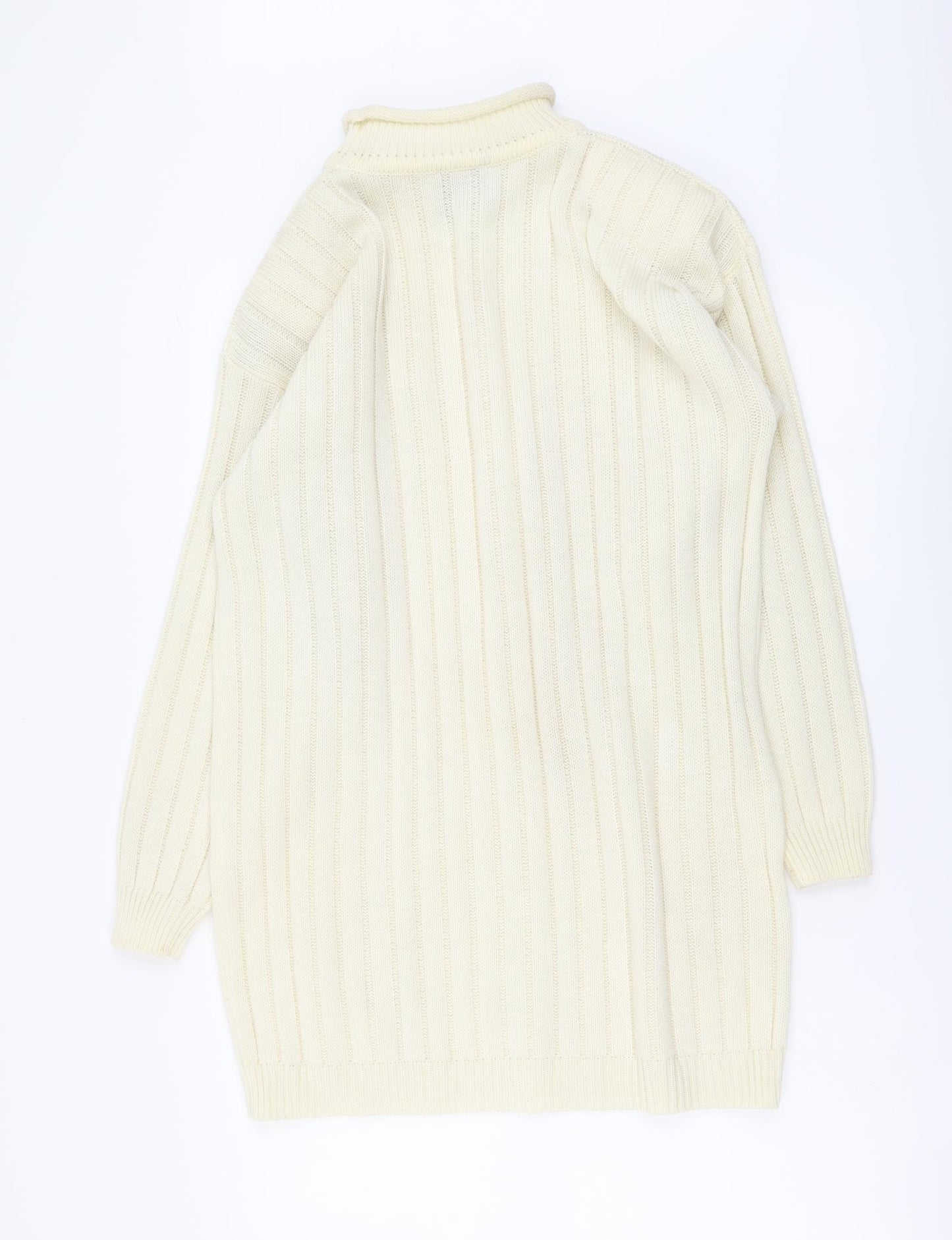 Paramour Womens Ivory Mock Neck Acrylic Tunic Jumper Size M