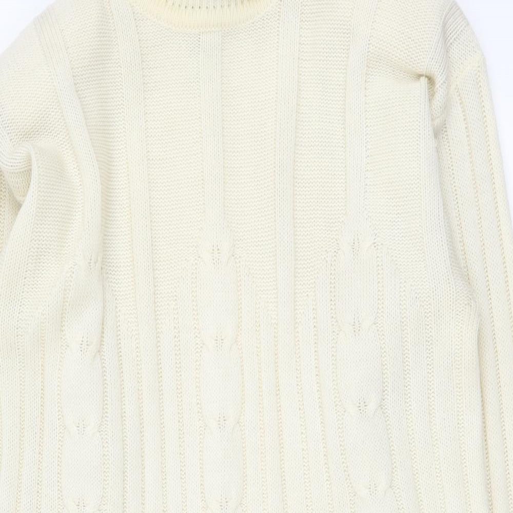 Paramour Womens Ivory Mock Neck Acrylic Tunic Jumper Size M