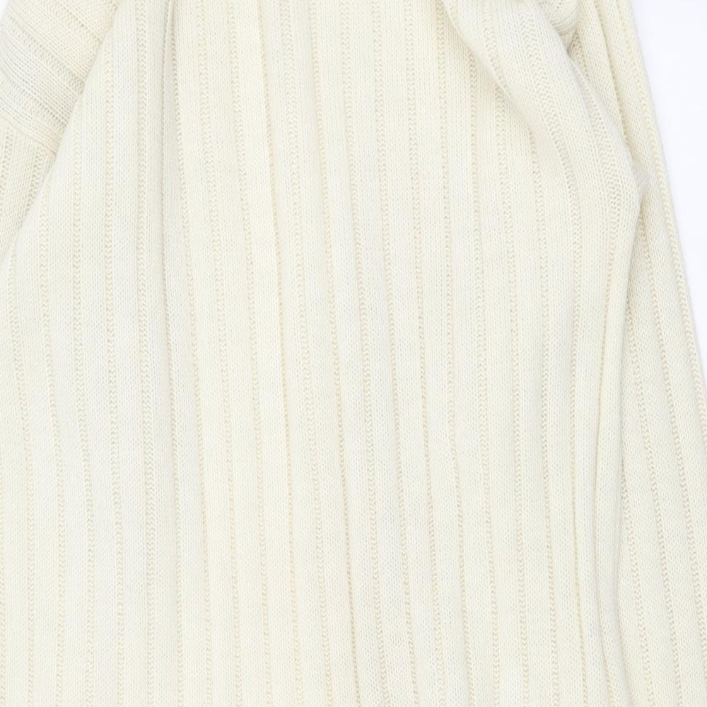 Paramour Womens Ivory Mock Neck Acrylic Tunic Jumper Size M