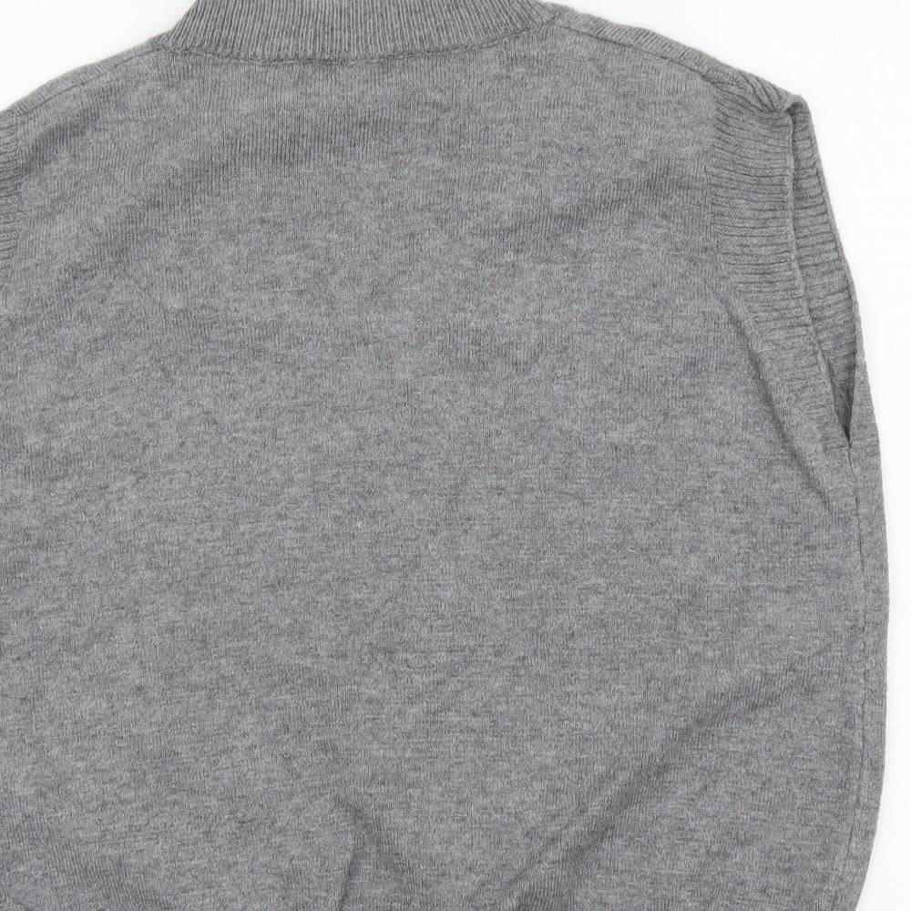 Nasty Gal Womens Grey V-Neck Viscose Vest Jumper Size 18