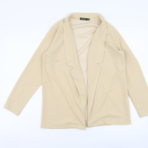Boohoo Womens Beige Jacket Blazer Size 8 Hook & Loop