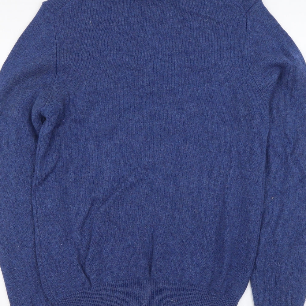 Marks and Spencer Womens Blue Mock Neck Wool Pullover Jumper Size M