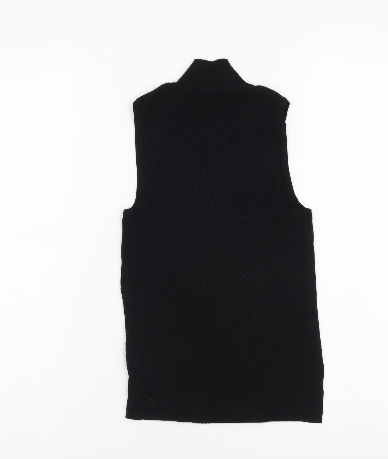 Atmosphere Womens Black Viscose Basic Tank Size 6 Mock Neck