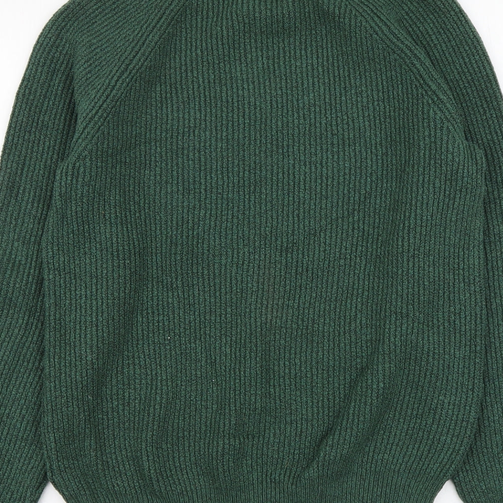 Marks and Spencer Mens Green Round Neck Polyamide Pullover Jumper Size M