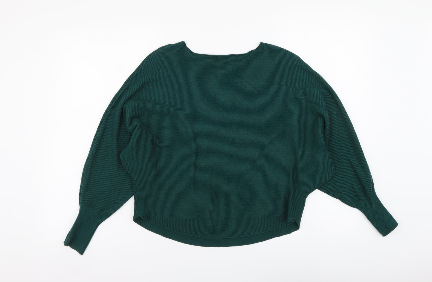 Apricot Womens Green Boat Neck Viscose Pullover Jumper Size 8