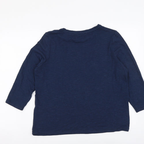 TU Womens Blue Round Neck Polyester Pullover Jumper Size 14