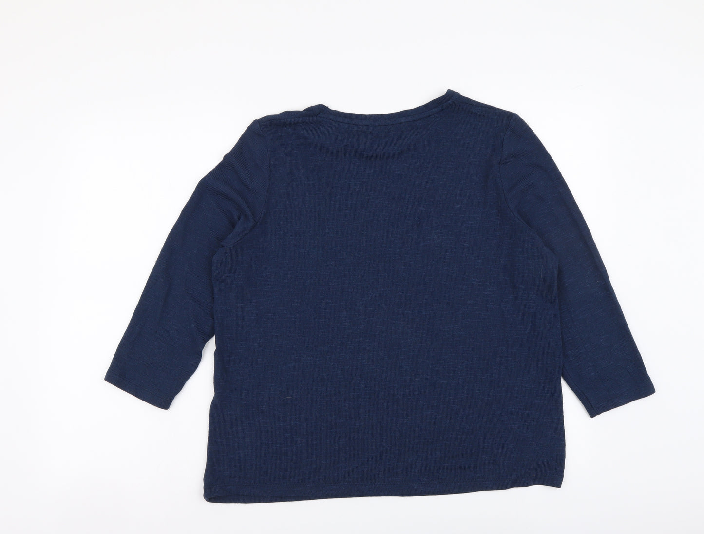 TU Womens Blue Round Neck Polyester Pullover Jumper Size 14