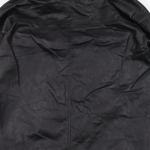 H&M Womens Black Polyester Basic Button-Up Size XS Collared - Overshirt