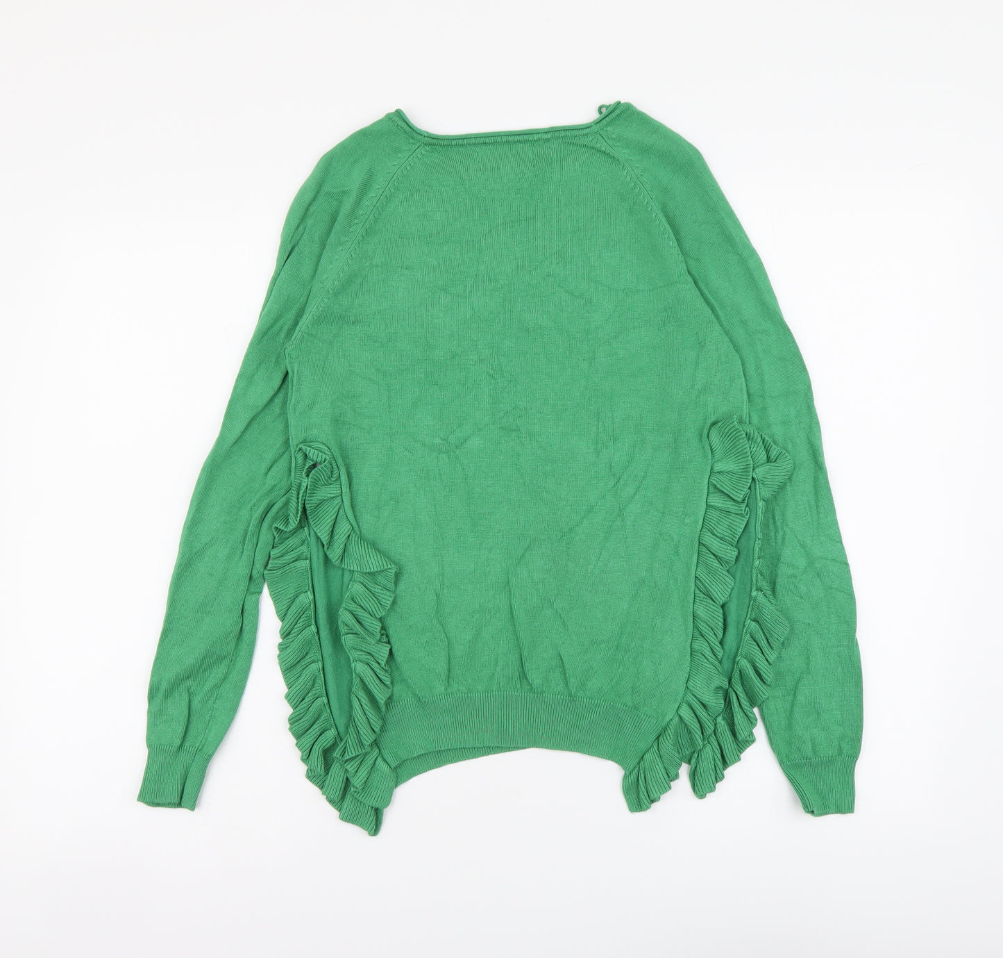 Only Womens Green Round Neck Viscose Pullover Jumper Size S