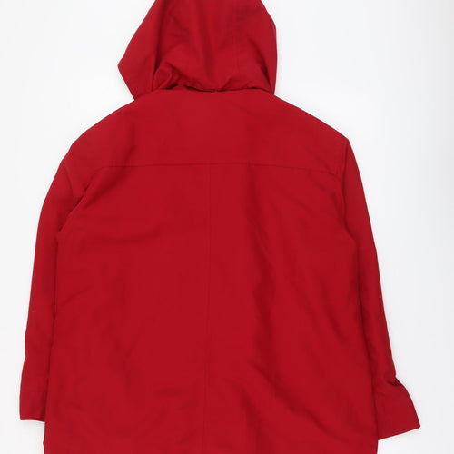 EWM Womens Red Rain Coat Coat Size 16 Zip