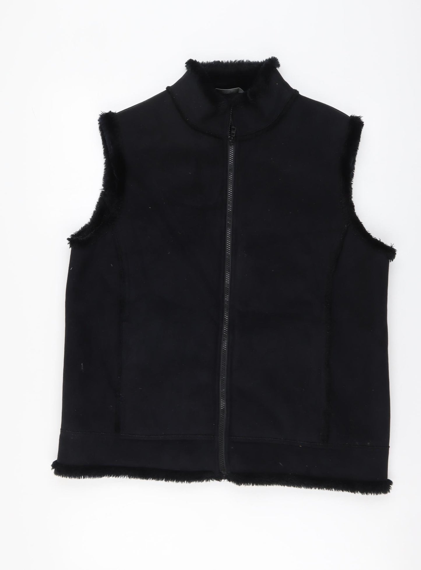 Marks and Spencer Womens Black Gilet Coat Size 14 Zip