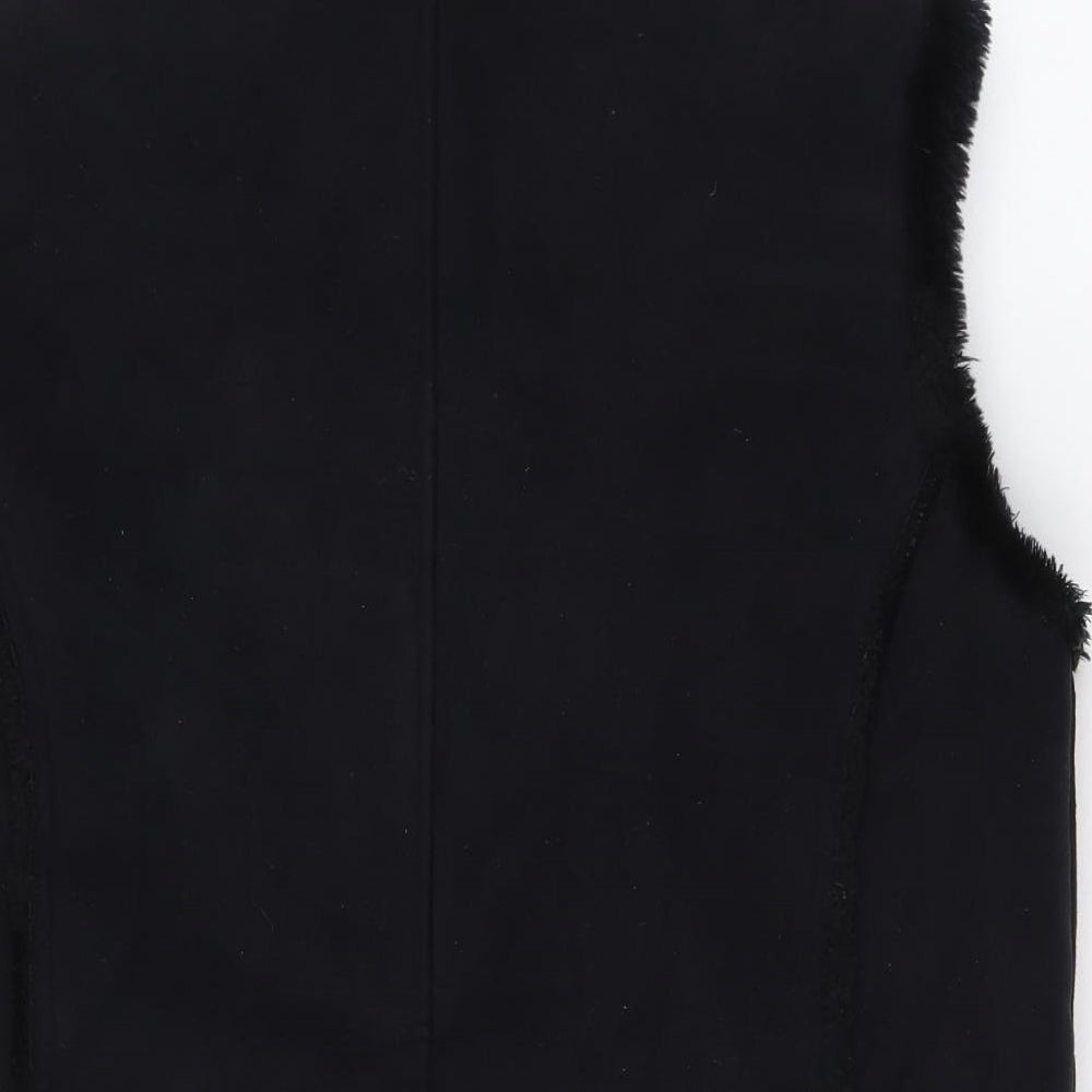 Marks and Spencer Womens Black Gilet Coat Size 14 Zip