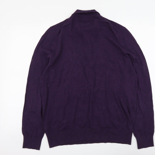 Burton Mens Purple Collared Cotton Pullover Jumper Size L