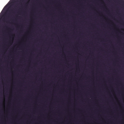 Burton Mens Purple Collared Cotton Pullover Jumper Size L