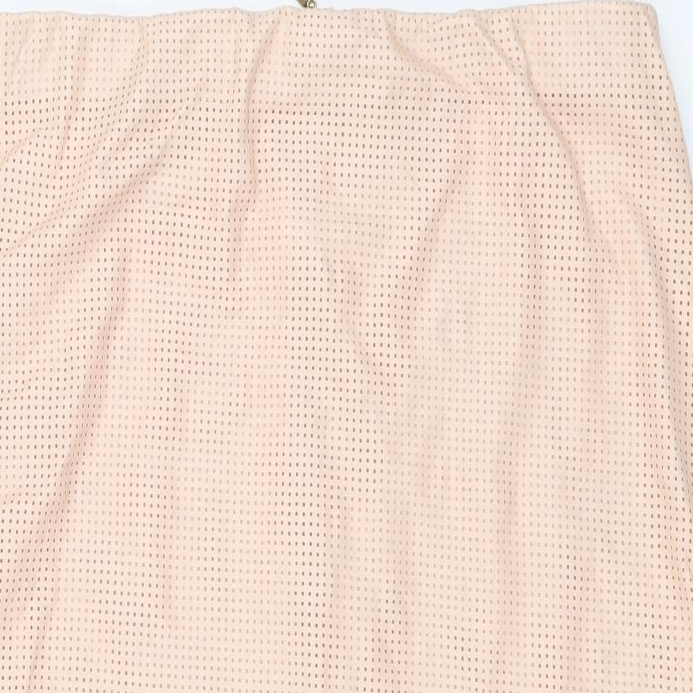 Lipsy Womens Pink Polyester Straight & Pencil Skirt Size 12 Zip