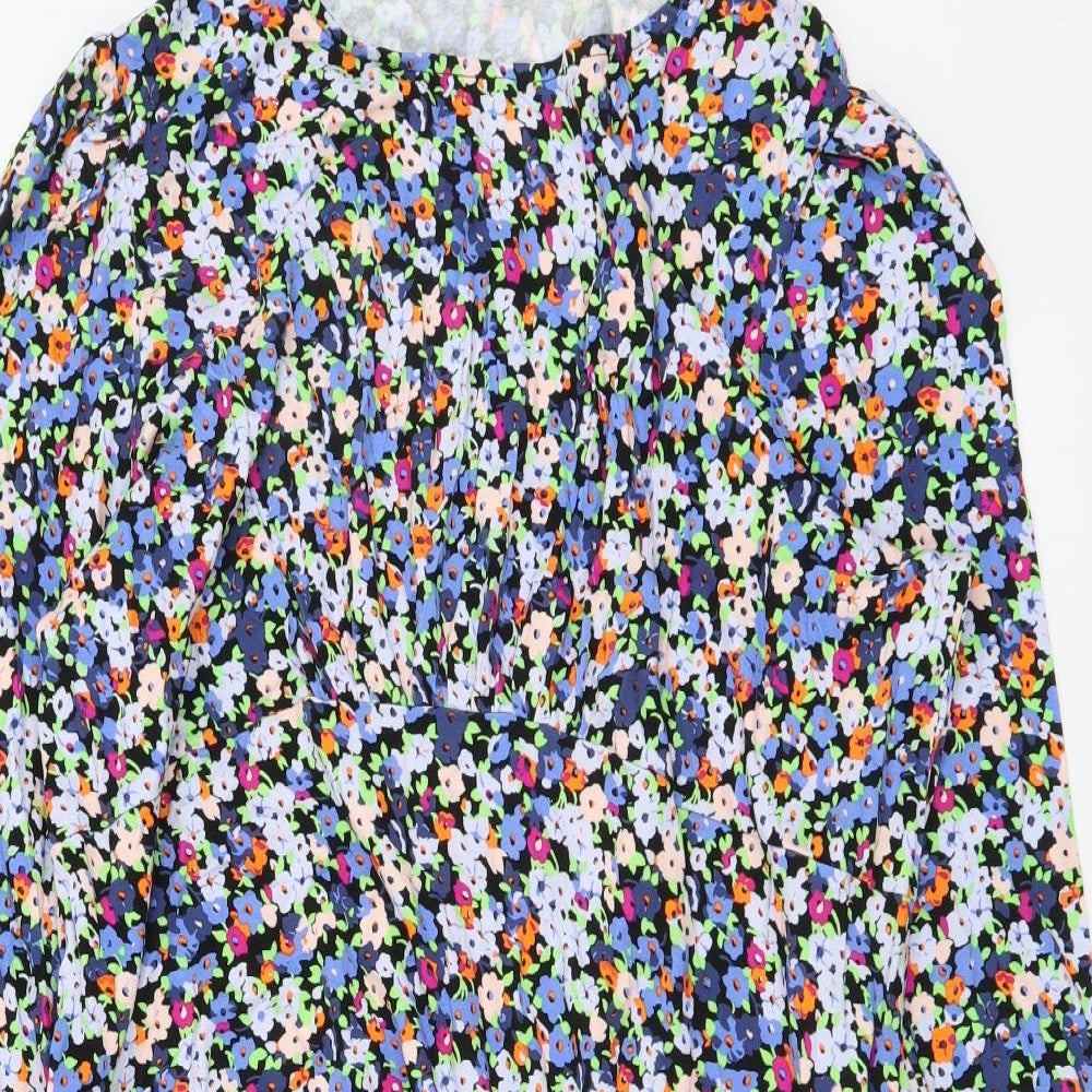 Marks and Spencer Womens Multicoloured Floral Viscose A-Line Size 18 Round Neck Pullover
