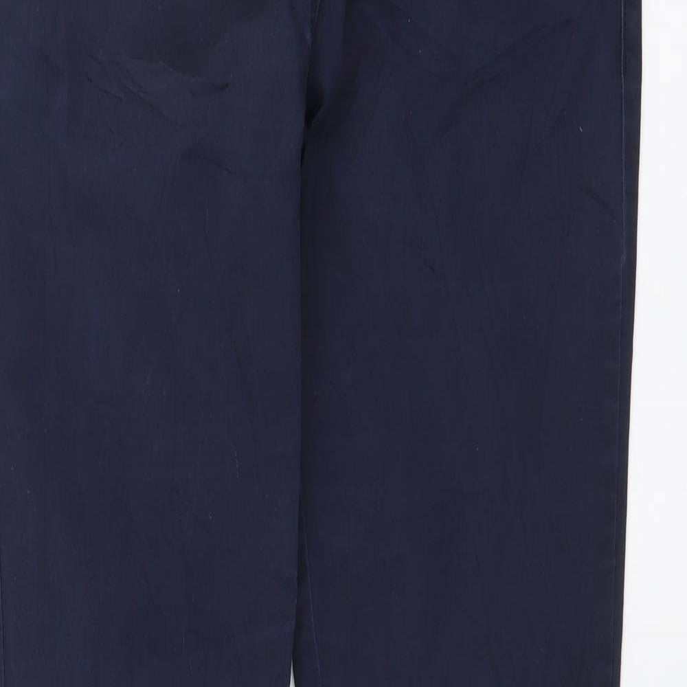 River Island Womens Blue Cotton Trousers Size 12 L29 in Regular Button