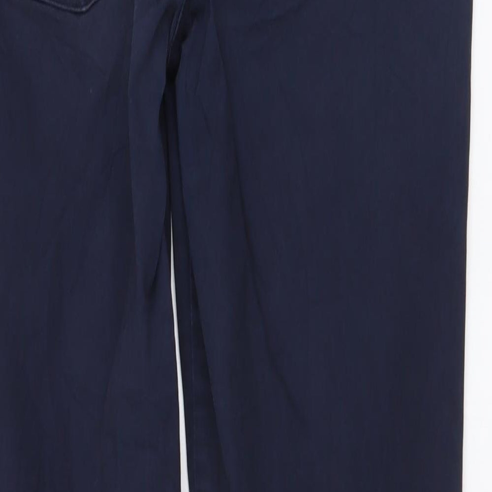 River Island Womens Blue Cotton Trousers Size 12 L29 in Regular Button