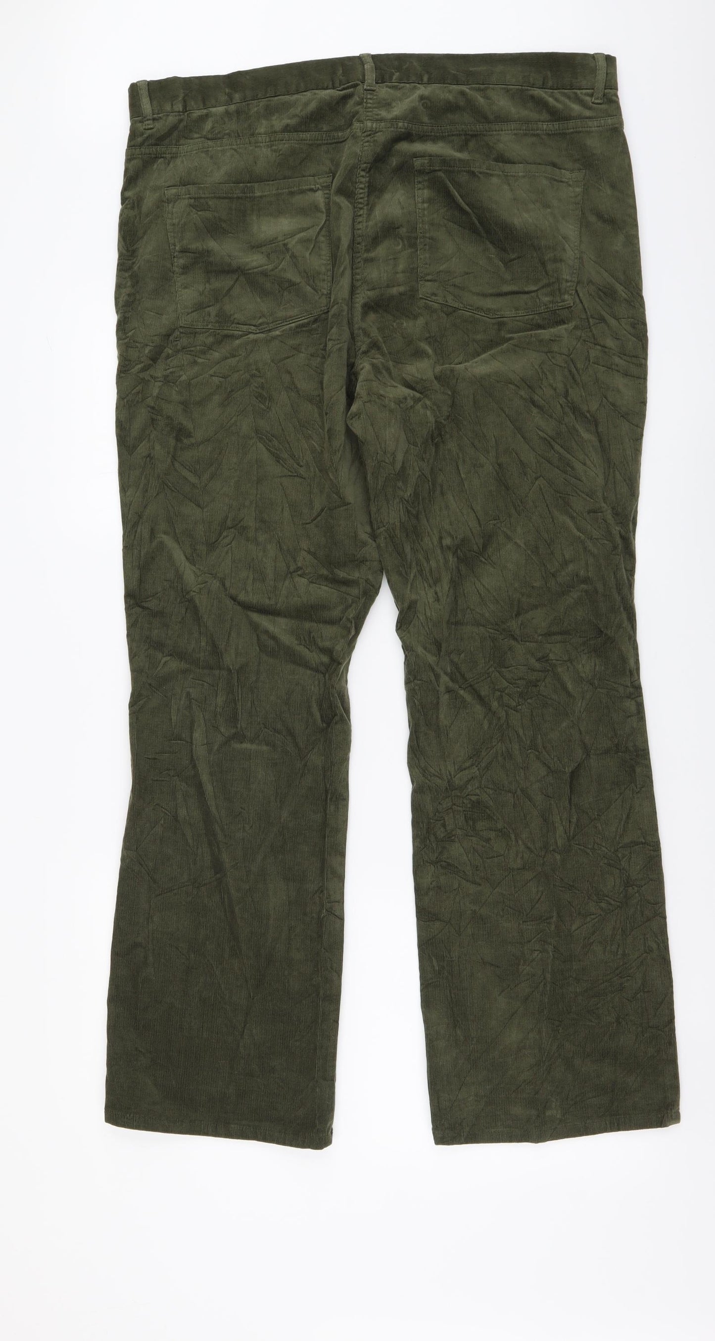 Marks and Spencer Womens Green Cotton Straight Jeans Size 20 L29 in Regular Button