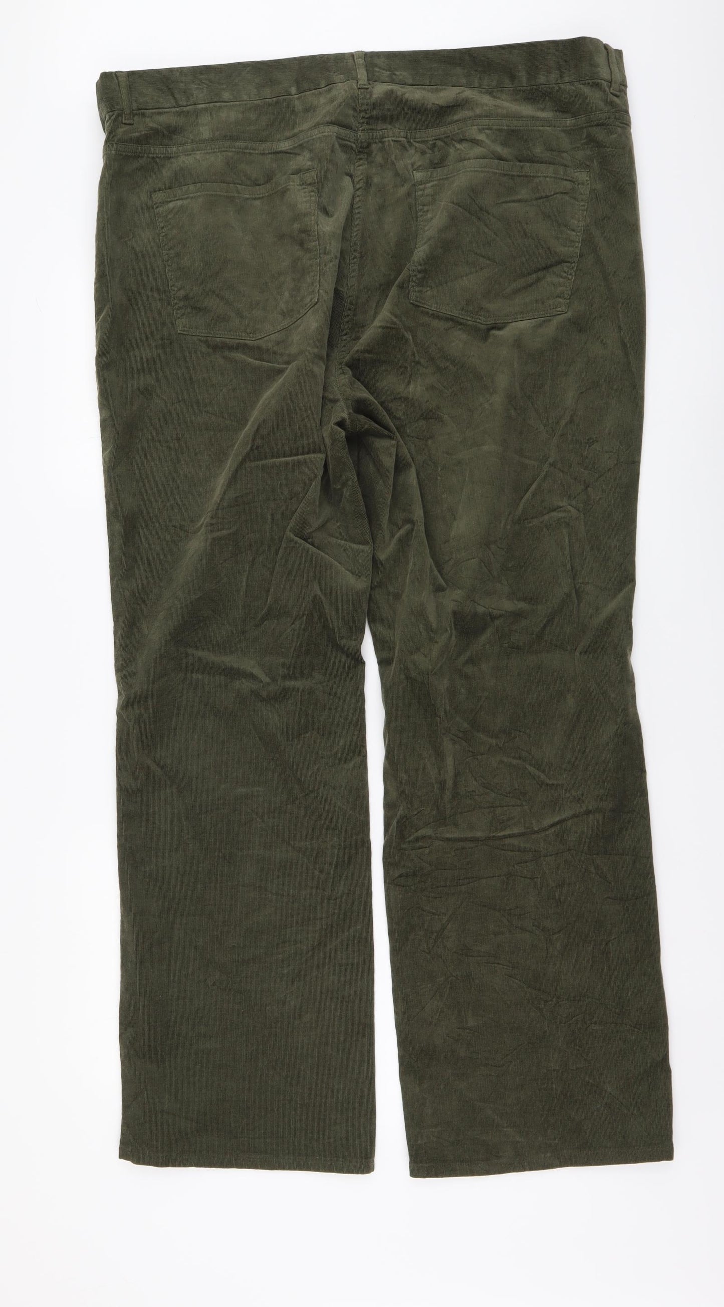 Per Una Womens Green Cotton Straight Jeans Size 22 L29 in Regular Button