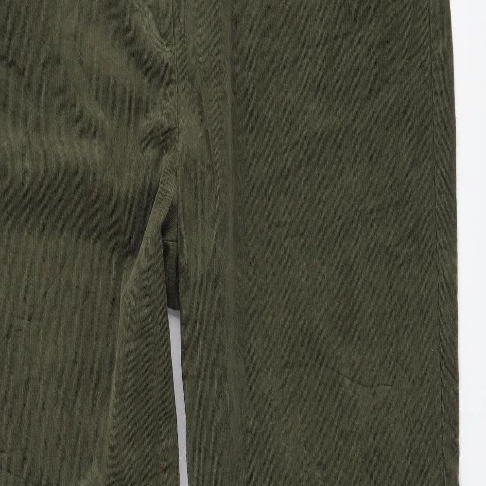 Per Una Womens Green Cotton Straight Jeans Size 22 L29 in Regular Button