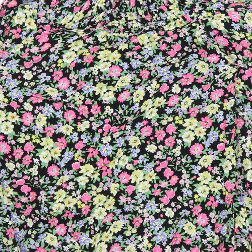 Marks and Spencer Womens Multicoloured Floral Viscose Basic Blouse Size 8 Round Neck