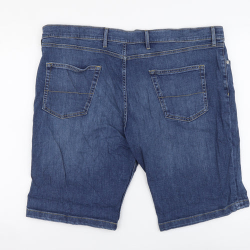 Marks and Spencer Mens Blue Cotton Bermuda Shorts Size 44 L11 in Regular Button