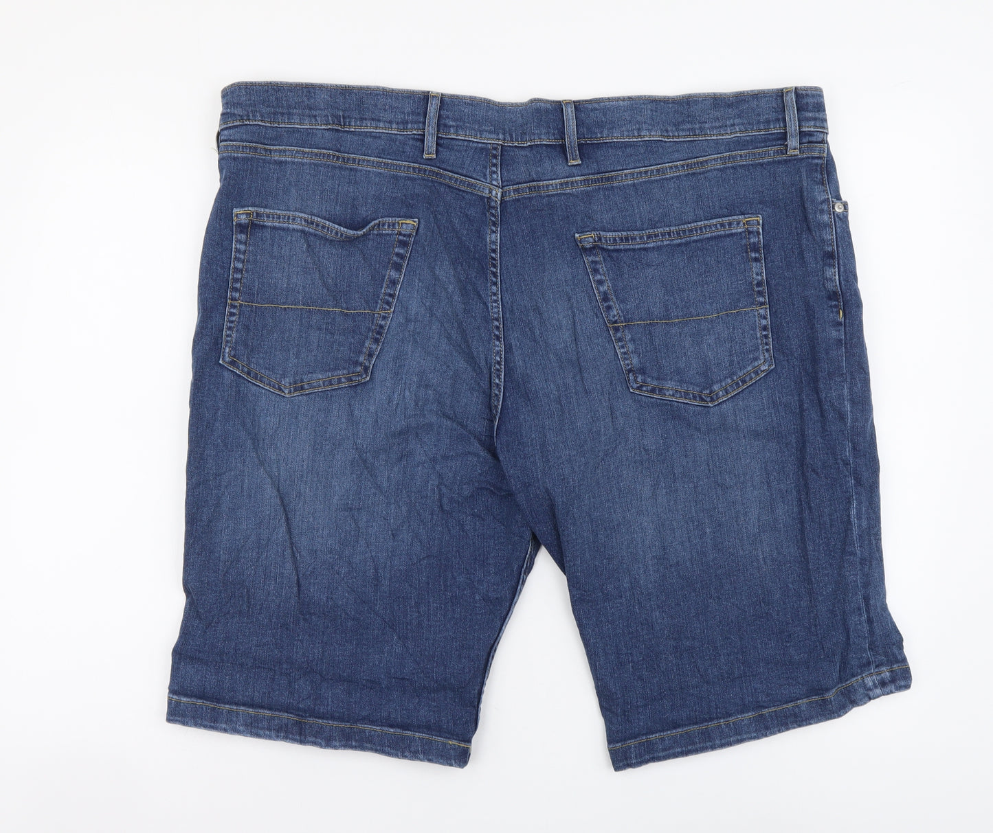 Marks and Spencer Mens Blue Cotton Bermuda Shorts Size 44 L11 in Regular Button