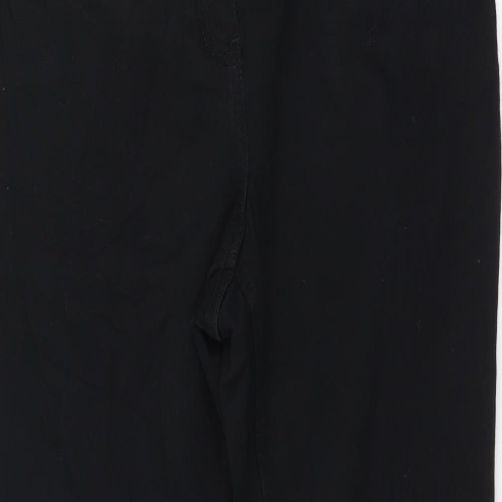NEXT Womens Black Cotton Straight Jeans Size 14 L28 in Regular Button