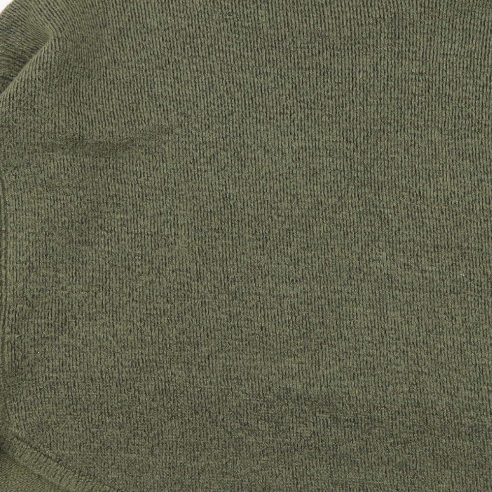 New Look Womens Green Round Neck Acrylic Pullover Jumper Size 16