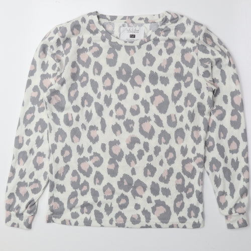 F&F Womens Multicoloured Round Neck Animal Print Polyester Pullover Jumper Size XS - Cheetah Print