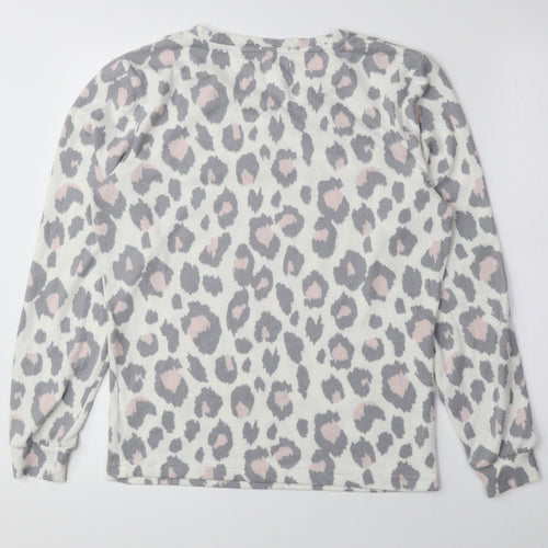 F&F Womens Multicoloured Round Neck Animal Print Polyester Pullover Jumper Size XS - Cheetah Print