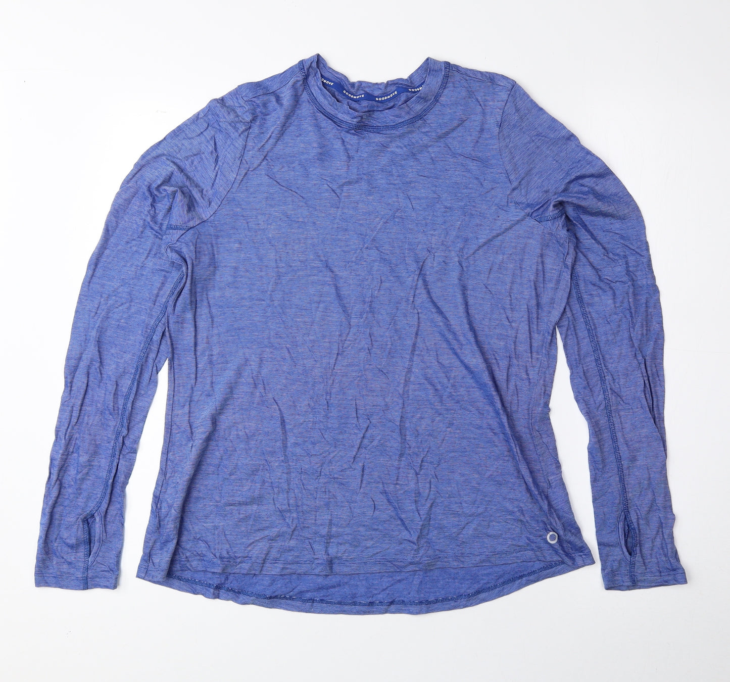 Marks and Spencer Womens Blue Wool Basic T-Shirt Size 18 Round Neck Pullover