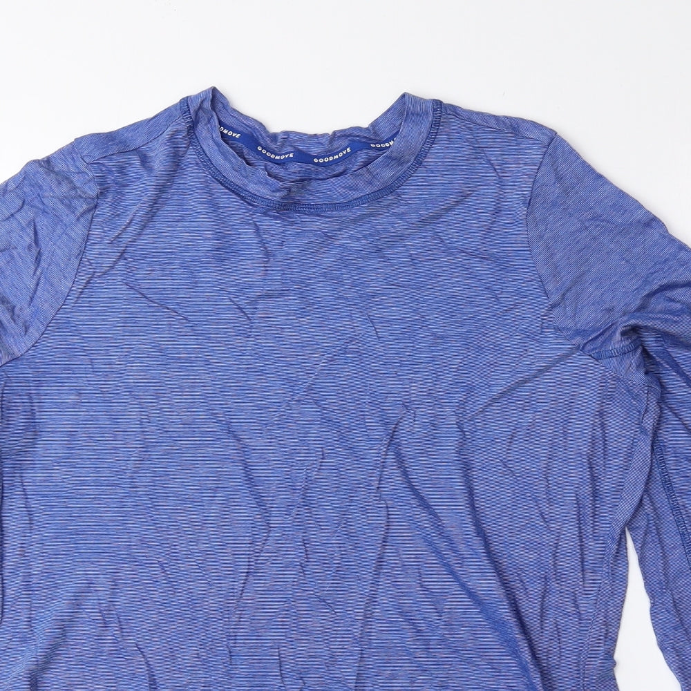 Marks and Spencer Womens Blue Wool Basic T-Shirt Size 18 Round Neck Pullover