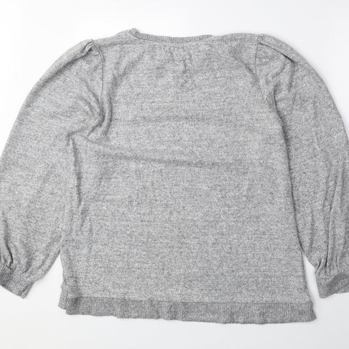Papaya Womens Grey Round Neck Viscose Pullover Jumper Size 16