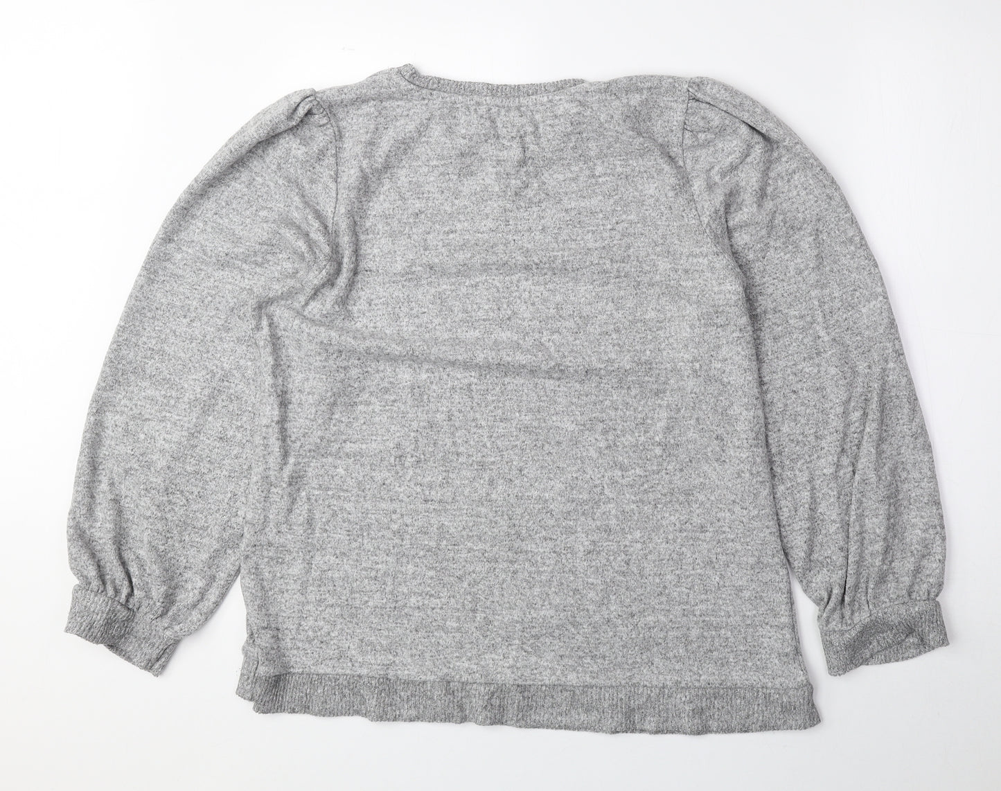 Papaya Womens Grey Round Neck Viscose Pullover Jumper Size 16
