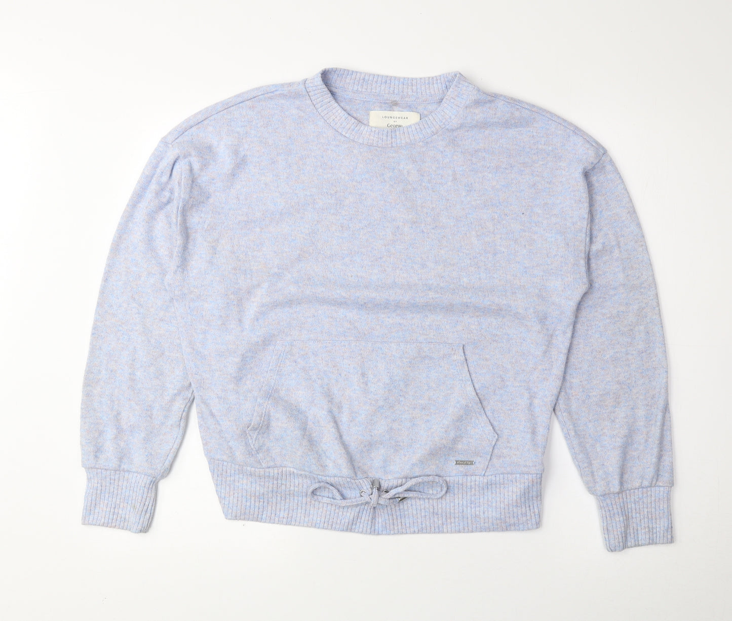 George Womens Blue Round Neck Polyester Pullover Jumper Size 8
