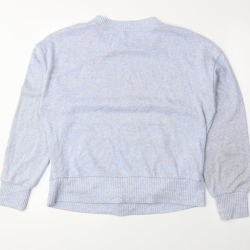 George Womens Blue Round Neck Polyester Pullover Jumper Size 8