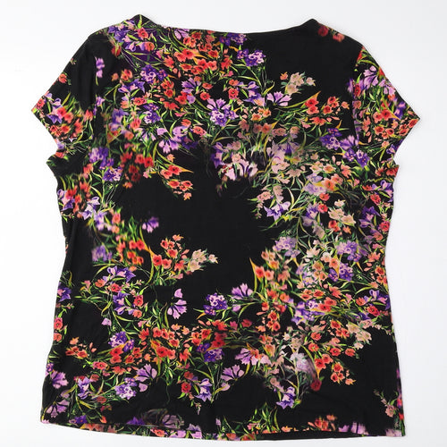 Precis Womens Multicoloured Floral Viscose Basic Blouse Size L Round Neck