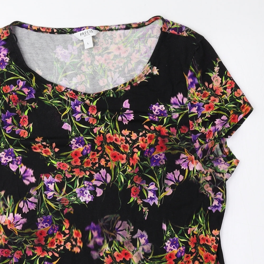 Precis Womens Multicoloured Floral Viscose Basic Blouse Size L Round Neck