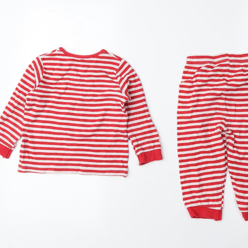 George Red Striped Cotton Cami Pyjama Set Size 12-18 Months Pullover - Reindeer