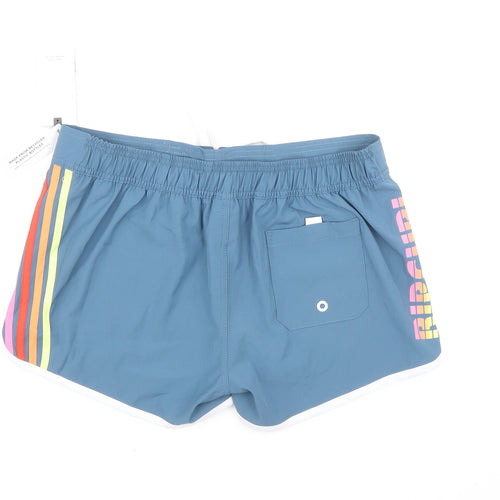 Reprive Womens Blue Polyester Sweat Shorts Size M L3 in Regular Drawstring